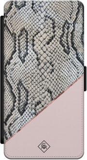 Casimoda Samsung Galaxy S21 flipcase - Snake print roze
