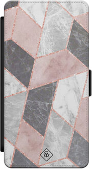 Casimoda Samsung Galaxy S21 flipcase - Stone grid Roze