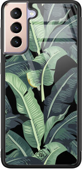 Casimoda Samsung Galaxy S21 glazen hardcase - Bali vibe Groen
