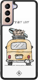 Casimoda Samsung Galaxy S21 glazen hardcase - Let's get lost Multi
