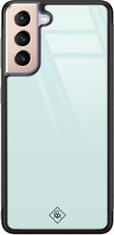 Casimoda Samsung Galaxy S21 glazen hardcase - Pastel blauw