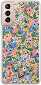 Casimoda Samsung Galaxy S21 hybride hoesje - Blue gardens Blauw