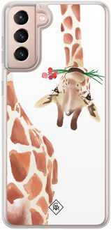 Casimoda Samsung Galaxy S21 hybride hoesje - Giraffe Bruin/beige
