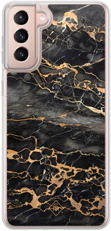 Casimoda Samsung Galaxy S21 hybride hoesje - Marmer grijs brons Grijs/zilverkleurig