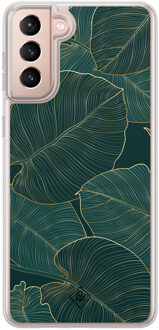 Casimoda Samsung Galaxy S21 hybride hoesje - Monstera leaves Groen