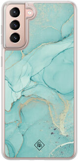 Casimoda Samsung Galaxy S21 hybride hoesje - Touch of mint
