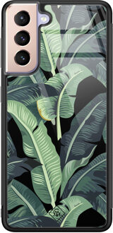 Casimoda Samsung Galaxy S21 Plus glazen hardcase - Bali vibe Groen