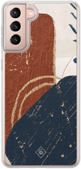 Casimoda Samsung Galaxy S21 Plus hybride hoesje - Abstract terracotta Rood