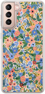 Casimoda Samsung Galaxy S21 Plus hybride hoesje - Blue gardens Blauw