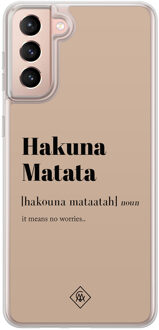 Casimoda Samsung Galaxy S21 Plus hybride hoesje - Hakuna matata Bruin/beige