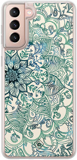 Casimoda Samsung Galaxy S21 Plus hybride hoesje - Mandala blauw