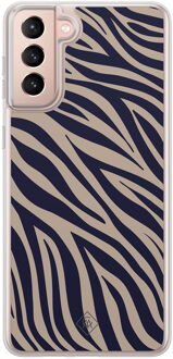 Casimoda Samsung Galaxy S21 Plus hybride hoesje - Wavy twist Blauw