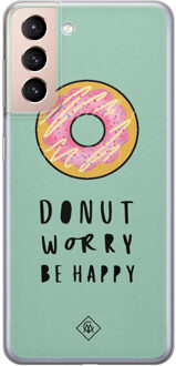 Casimoda Samsung Galaxy S21 Plus siliconen hoesje - Donut worry Roze