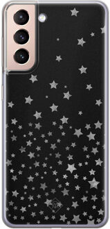 Casimoda Samsung Galaxy S21 Plus siliconen hoesje - Falling stars Zwart