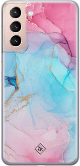 Casimoda Samsung Galaxy S21 Plus siliconen hoesje - Marble colorbomb Multi