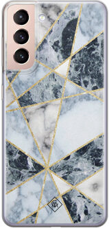 Casimoda Samsung Galaxy S21 Plus siliconen hoesje - Marmer blauw