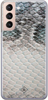 Casimoda Samsung Galaxy S21 Plus siliconen hoesje - Oh my snake Blauw
