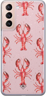 Casimoda Samsung Galaxy S21 Plus siliconen telefoonhoesje - Lobster all the way Roze