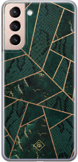 Casimoda Samsung Galaxy S21 siliconen hoesje - Abstract groen