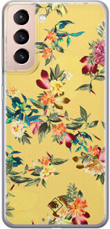 Casimoda Samsung Galaxy S21 siliconen hoesje - Floral days Geel