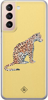 Casimoda Samsung Galaxy S21 siliconen hoesje - Leo wild Geel