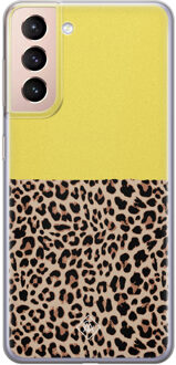 Casimoda Samsung Galaxy S21 siliconen hoesje - Luipaard geel