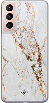 Casimoda Samsung Galaxy S21 siliconen hoesje - Marmer goud Goudkleurig