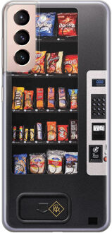 Casimoda Samsung Galaxy S21 siliconen hoesje - Snoepautomaat Zwart, Multi