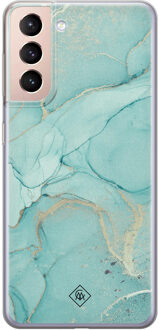 Casimoda Samsung Galaxy S21 siliconen hoesje - Touch of mint