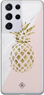 Casimoda Samsung Galaxy S21 Ultra siliconen hoesje - Ananas Roze