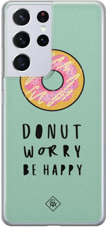 Casimoda Samsung Galaxy S21 Ultra siliconen hoesje - Donut worry Roze