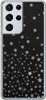Casimoda Samsung Galaxy S21 Ultra siliconen hoesje - Falling stars Zwart