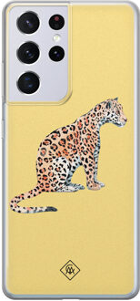 Casimoda Samsung Galaxy S21 Ultra siliconen hoesje - Leo wild Geel