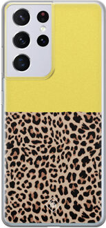 Casimoda Samsung Galaxy S21 Ultra siliconen hoesje - Luipaard geel
