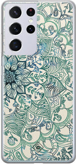 Casimoda Samsung Galaxy S21 Ultra siliconen hoesje - Mandala blauw