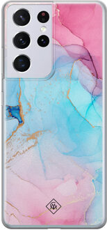 Casimoda Samsung Galaxy S21 Ultra siliconen hoesje - Marble colorbomb Multi