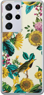 Casimoda Samsung Galaxy S21 Ultra siliconen hoesje - Sunflowers Geel