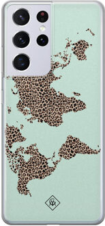 Casimoda Samsung Galaxy S21 Ultra siliconen hoesje - Wild world Blauw