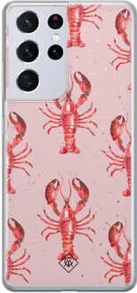 Casimoda Samsung Galaxy S21 Ultra siliconen telefoonhoesje - Lobster all the way Roze