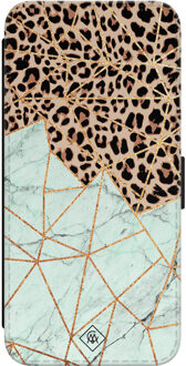 Casimoda Samsung Galaxy S22 flipcase - Luipaard marmer mint