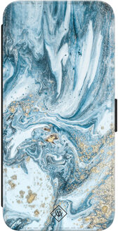 Casimoda Samsung Galaxy S22 flipcase - Marble sea Blauw