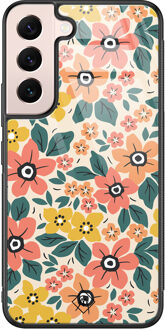 Casimoda Samsung Galaxy S22 glazen hardcase - Blossom Multi