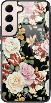 Casimoda Samsung Galaxy S22 glazen hardcase - Flowerpower Multi