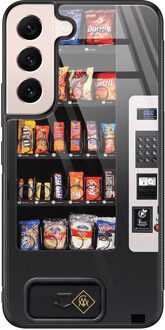 Casimoda Samsung Galaxy S22 glazen hardcase - Snoepautomaat Grijs/zilverkleurig