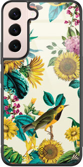 Casimoda Samsung Galaxy S22 glazen hardcase - Sunflowers Geel