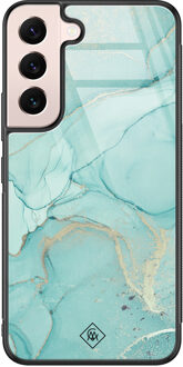 Casimoda Samsung Galaxy S22 glazen hardcase - Touch of mint