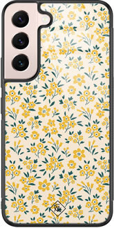 Casimoda Samsung Galaxy S22 glazen hardcase - Yellow garden Geel