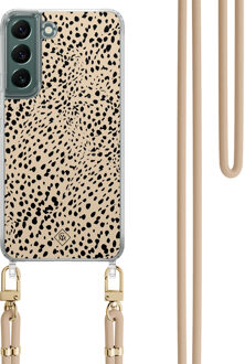 Casimoda Samsung Galaxy S22 hoesje met beige koord - Spot on Bruin/beige