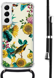 Casimoda Samsung Galaxy S22 hoesje met koord - Sunflowers Geel
