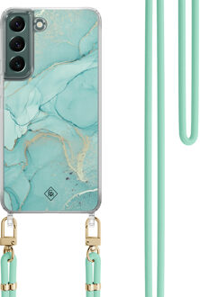 Casimoda Samsung Galaxy S22 hoesje met mint koord - Touch of mint